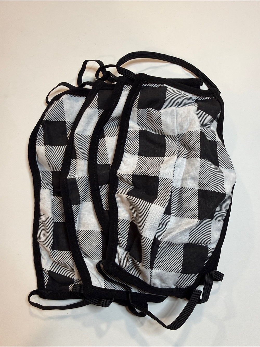 Black & White Checkered Face Mask - 4 pack- Unbranded